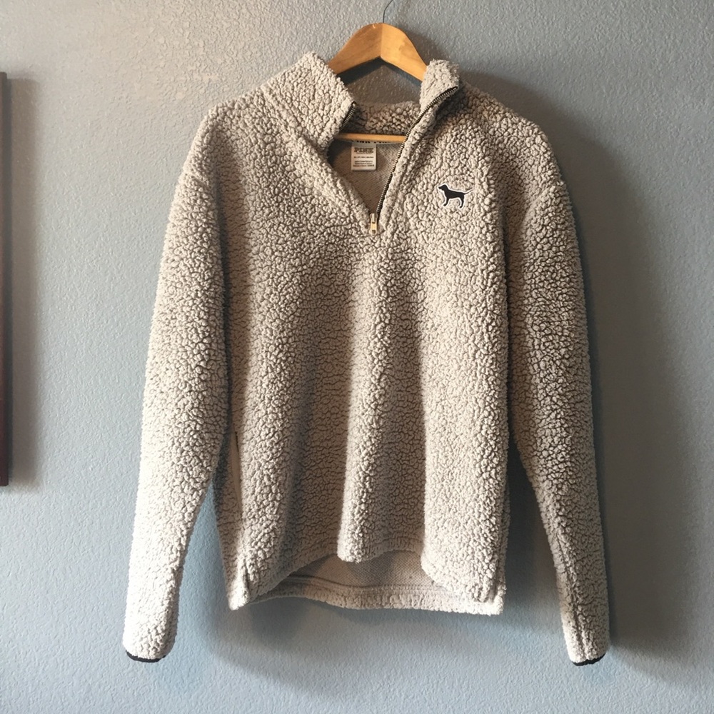 Victoria Secret Pink sherpa quarter zip pullover